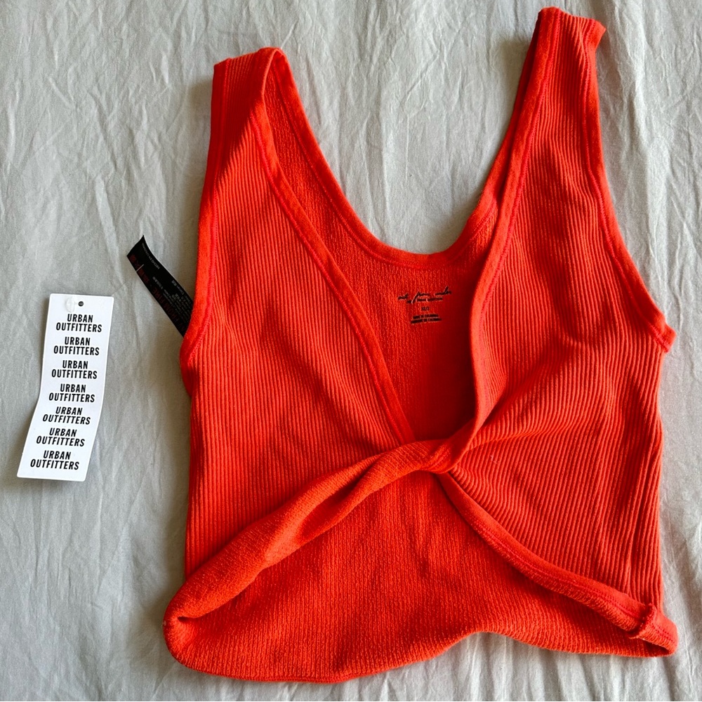 Urban Outfitter Coral Twist Cropped Tank